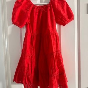 Zara red eyelet dress girls size 11/12